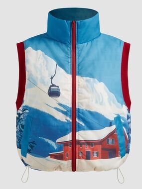 Oversized Ski Printed Puffer Vest